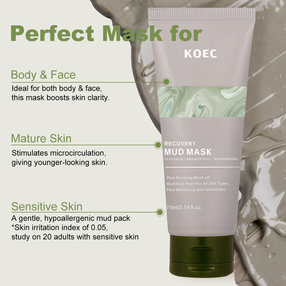 Relief Mud Mask – Hydrating Pore Cleanser for Face & Body, 2.54 oz - ElevateHealthTech