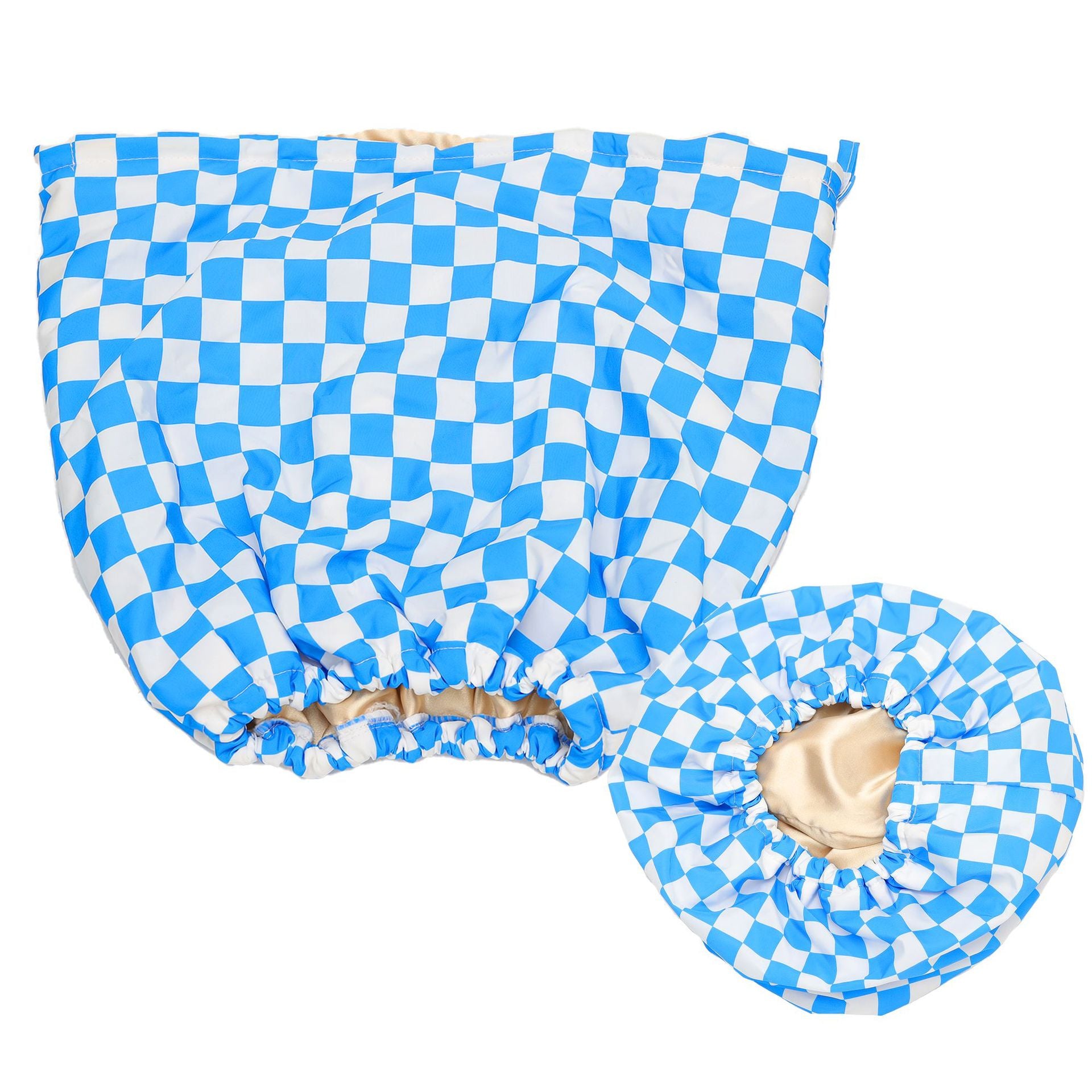 Checker Shower Cap – Waterproof & Reusable - ElevateHealthTech