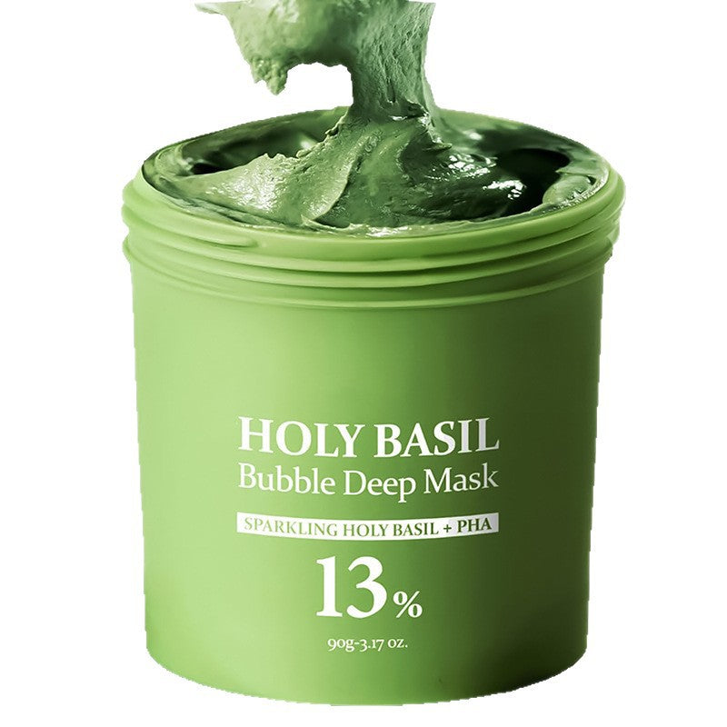 Holy Basil Bubble Deep Mask – 90g Clay & Foam Detox Mask for Pores, Oil & Blackheads - ElevateHealthTech