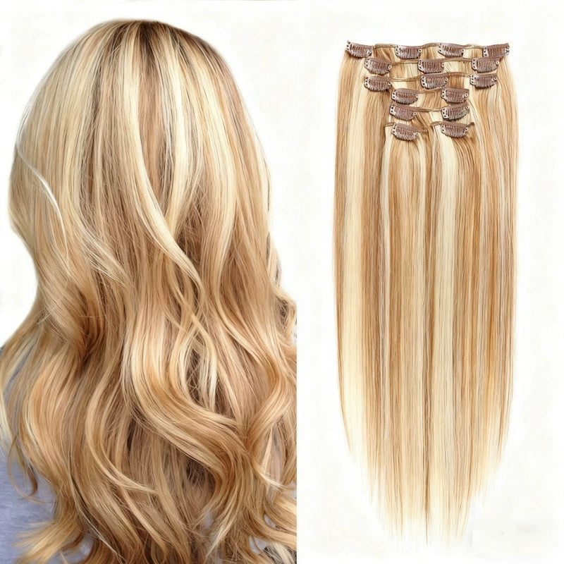 Golden Bronde Highlights / Classic Clip-Ins (100g-120g)(#12/613) - ElevateHealthTech