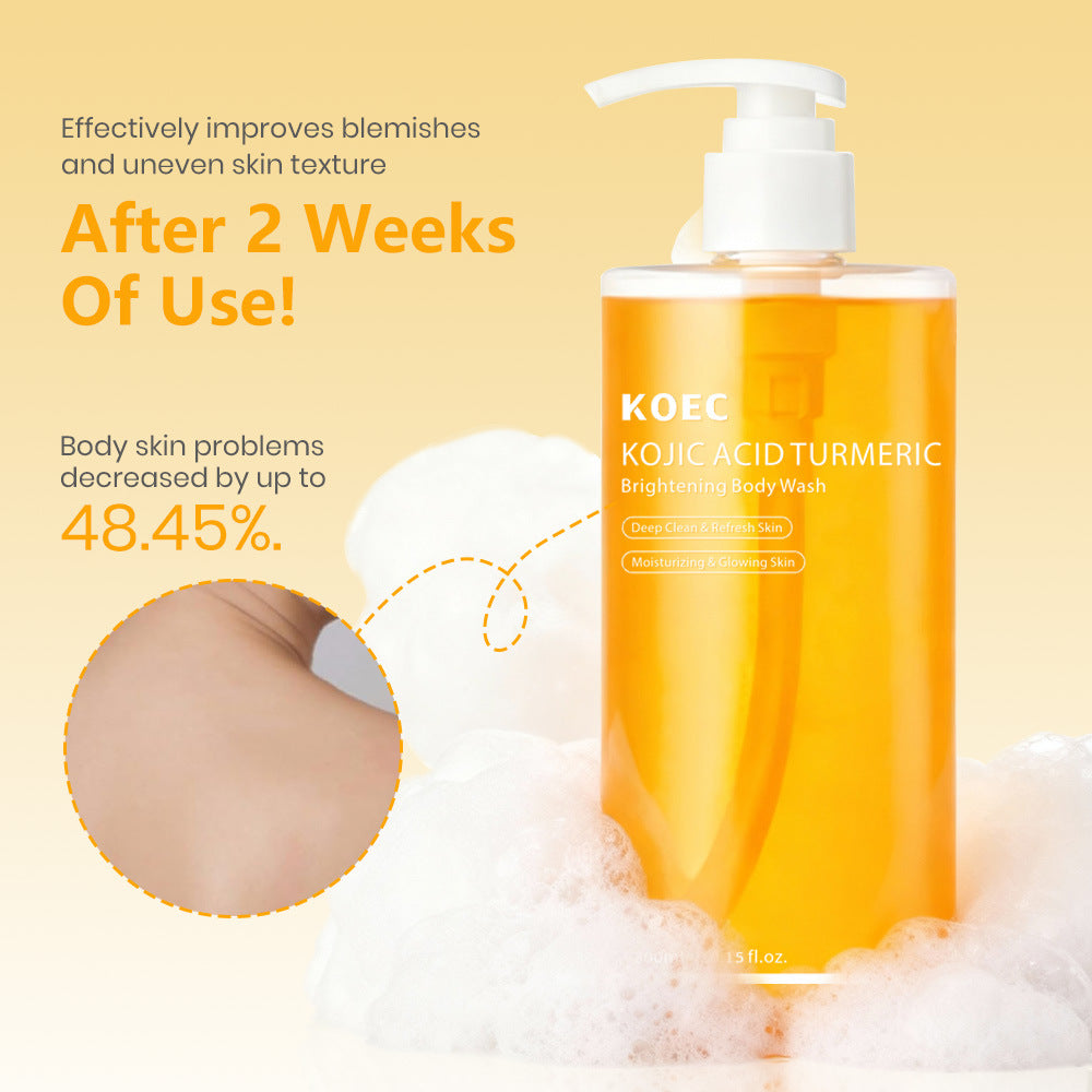 Brightening & Gentle Body Cleanser Duo – Kojic Acid Turmeric Shower Gel + Hydrating Face & Body Wash - ElevateHealthTech