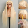 Light Blonde Straight Human Hair Lace Front Wig 13×4 - ElevateHealthTech