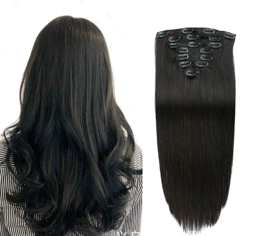 Natural Black /  Classic Clip-Ins (100g-120g) (1B) - ElevateHealthTech