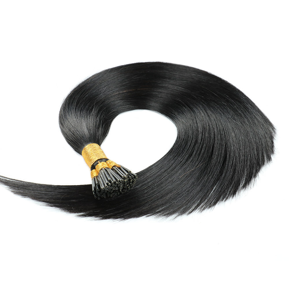Black Premium I-Tip hair extensions 50g(#1) - ElevateHealthTech