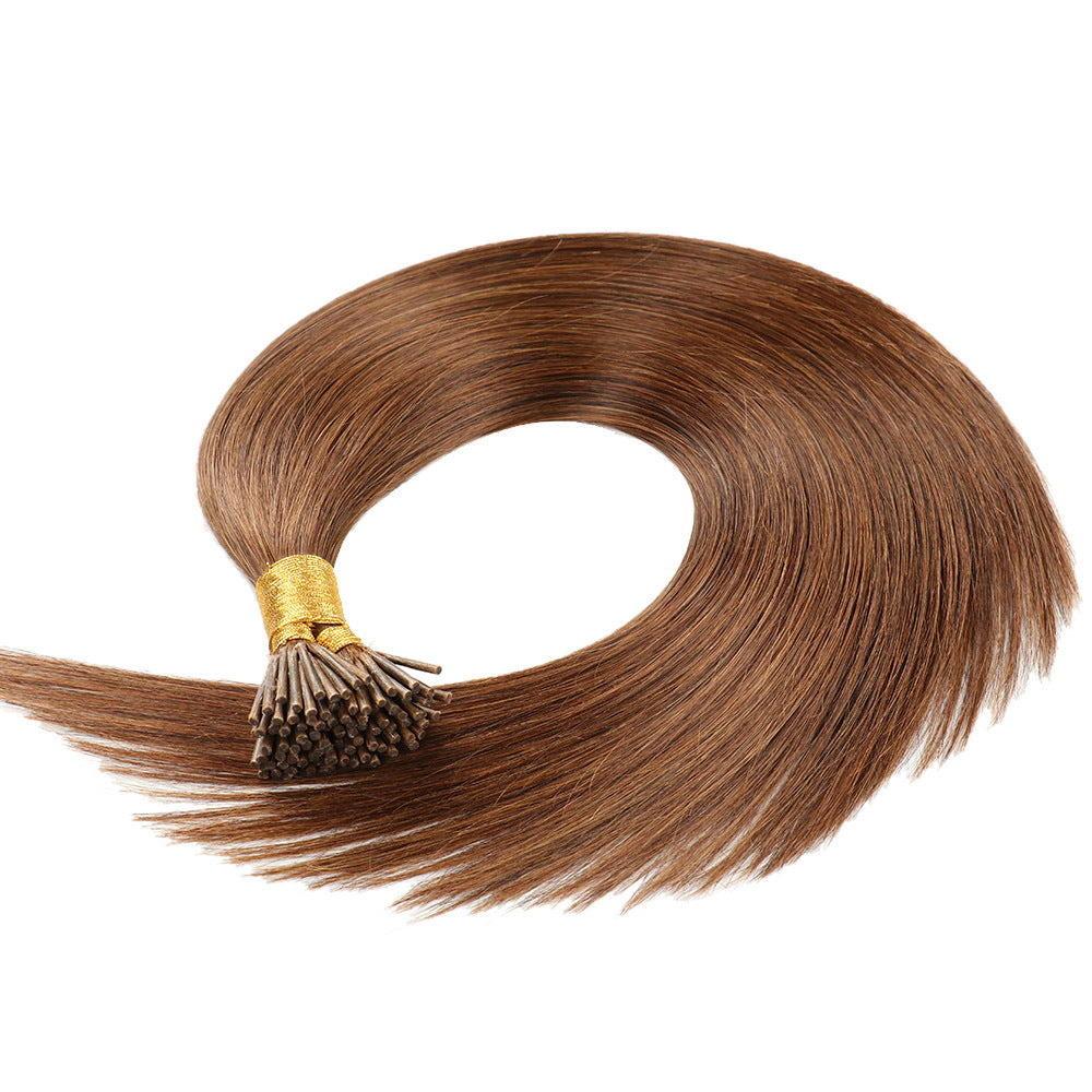 LIght Brown Premium I-tip Hair extensions 50g(#6) - ElevateHealthTech