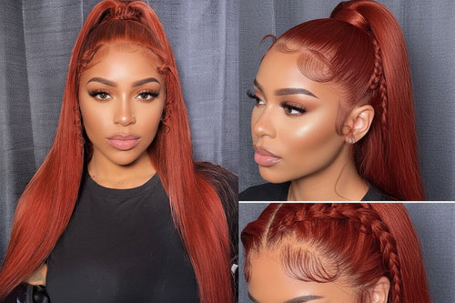 Brown-red wig with lace headband - ElevateHealthTech
