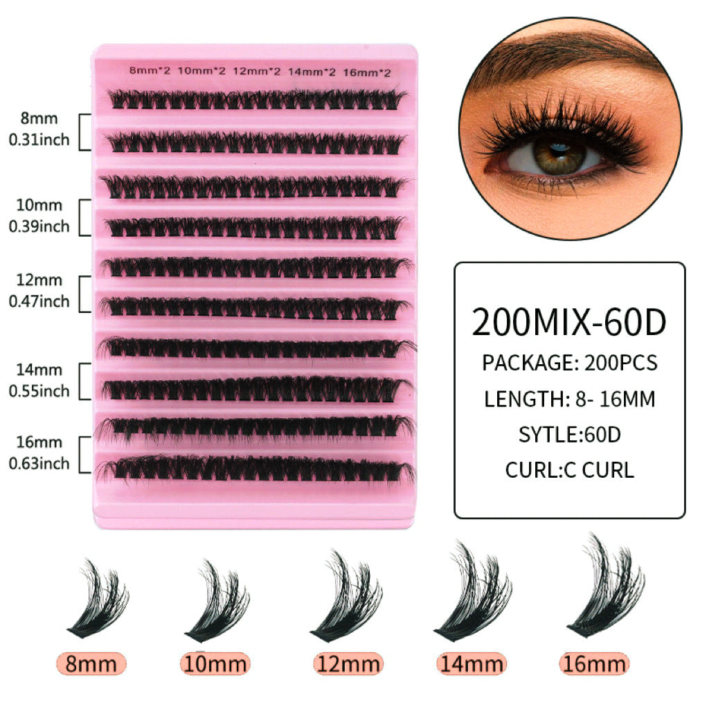 Fluffy DIY Lash Cluster Refill Tray – 200 Wispy Eyelash Clusters (8–16mm C Curl) - ElevateHealthTech