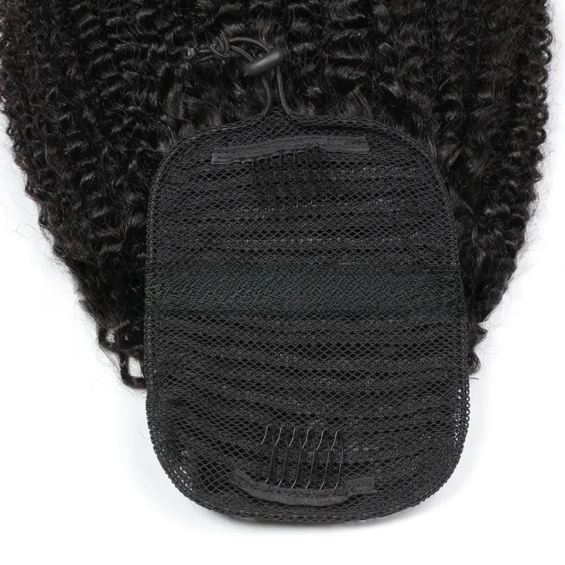 Natural black premium Afro Curly  Drawstring Ponytail - ElevateHealthTech