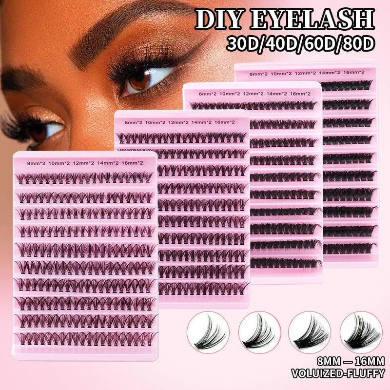 Fluffy DIY Lash Cluster Refill Tray – 200 Wispy Eyelash Clusters (8–16mm C Curl) - ElevateHealthTech
