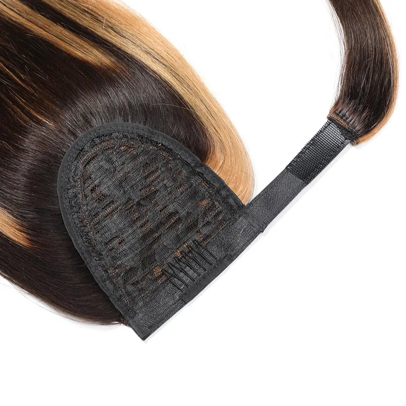 Dark Brown Balayage premium ponytail(#p4/27)(75g-100g) - ElevateHealthTech