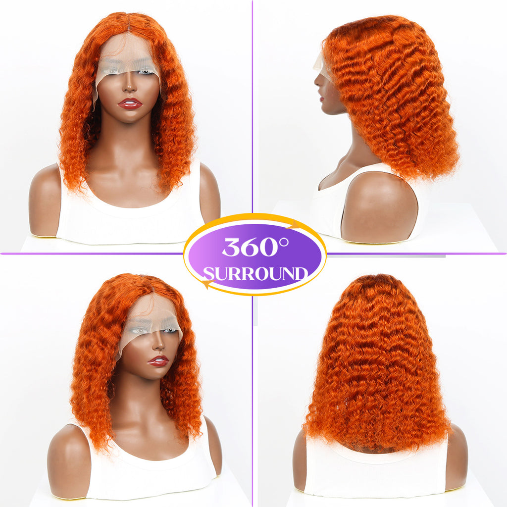 Ginger T-Part Bob Real Human Hair Lace Wig 180% Density - ElevateHealthTech