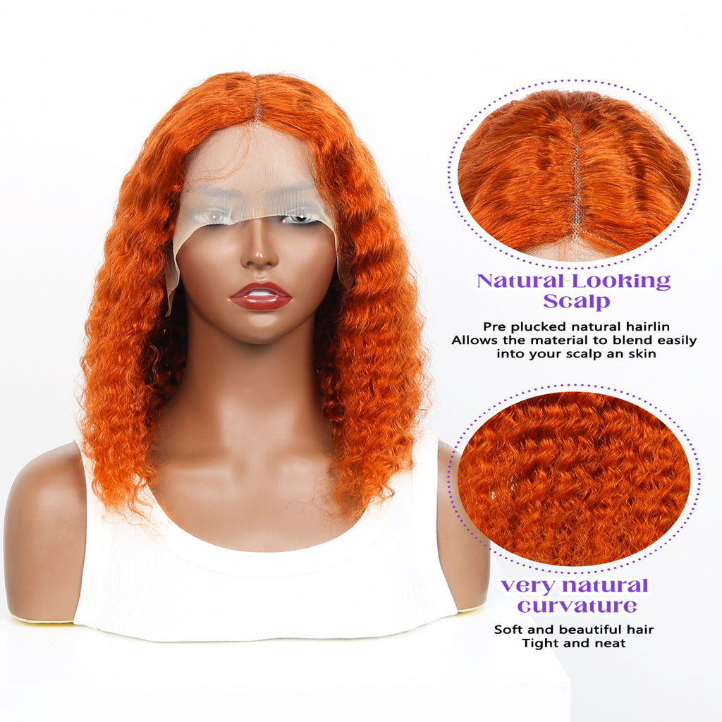 Ginger T-Part Bob Real Human Hair Lace Wig 180% Density - ElevateHealthTech