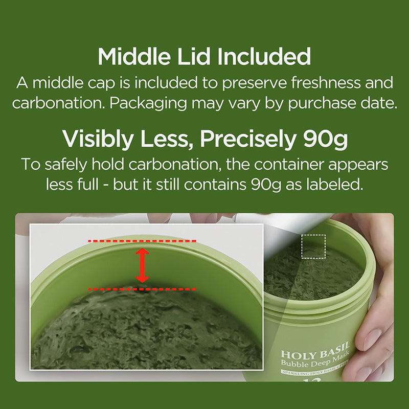 Holy Basil Bubble Deep Mask – 90g Clay & Foam Detox Mask for Pores, Oil & Blackheads - ElevateHealthTech