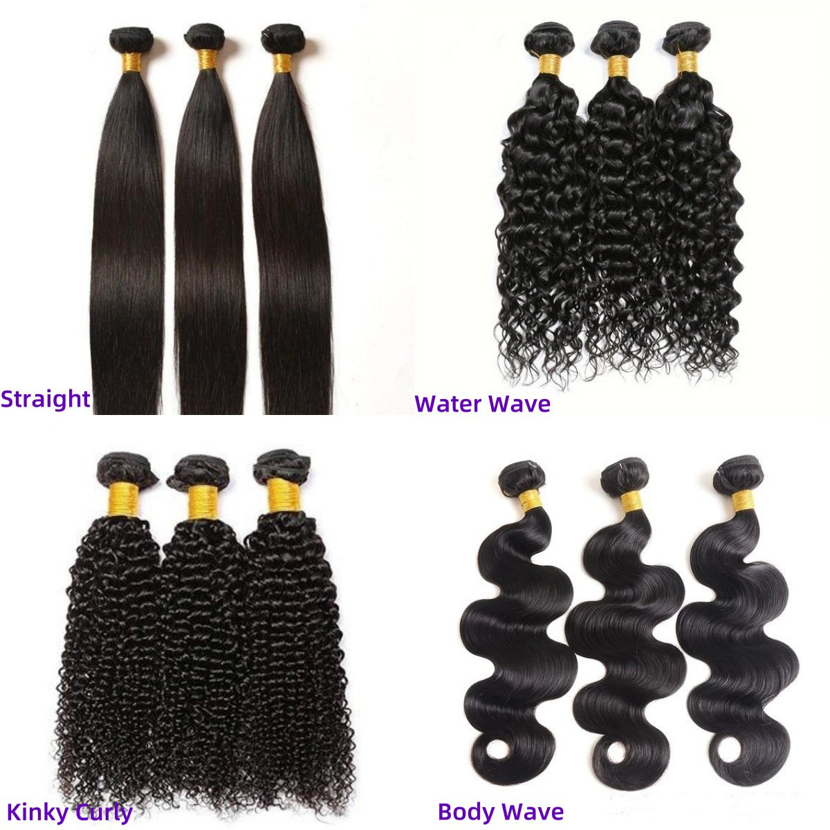 Human Hair Wig Bundles 50g Natural Straight Body Wave Kinky Curly Water Wave - ElevateHealthTech