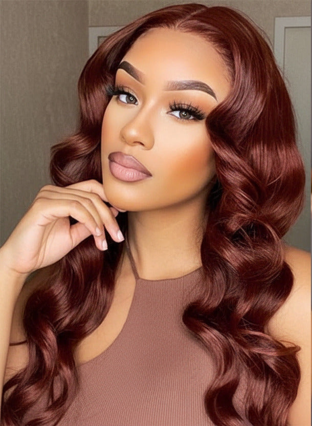 Brown-red wig with lace headband - ElevateHealthTech