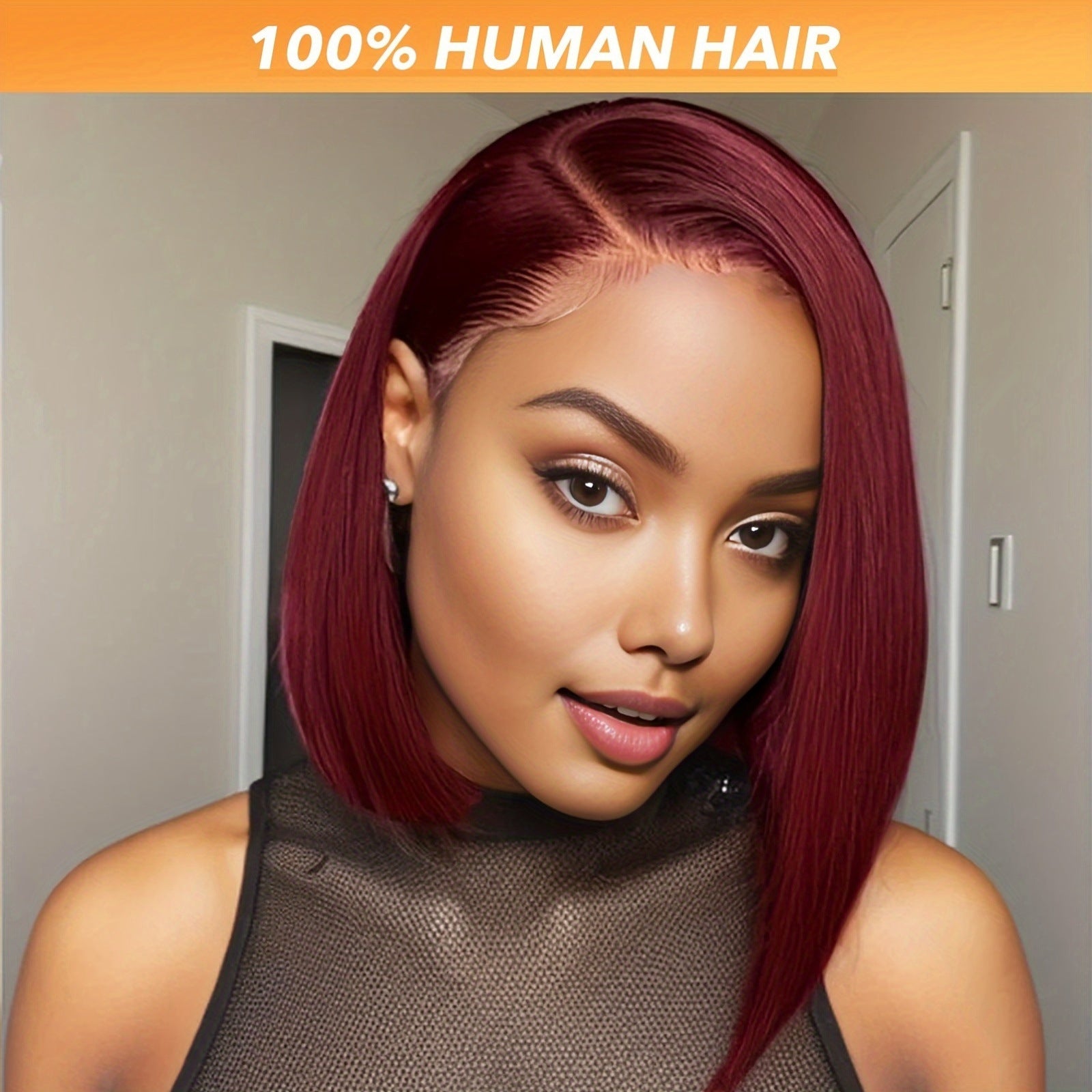 Deep Red Short Bob Premium HD Lace Front Wigs Human Hair 13×4 - ElevateHealthTech