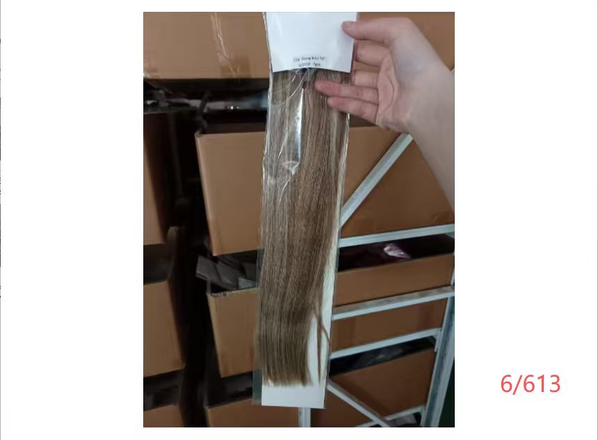 Bleach Blonde Highlights Premium Classic Clip-In Hair Extensions 100g-130g(#6/613) - ElevateHealthTech