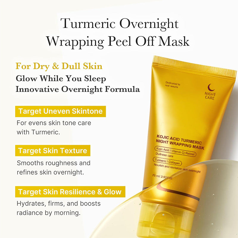 Kojic Acid Turmeric Overnight Peel Off Mask – Korean Skincare for Clearer, Radiant Skin - ElevateHealthTech