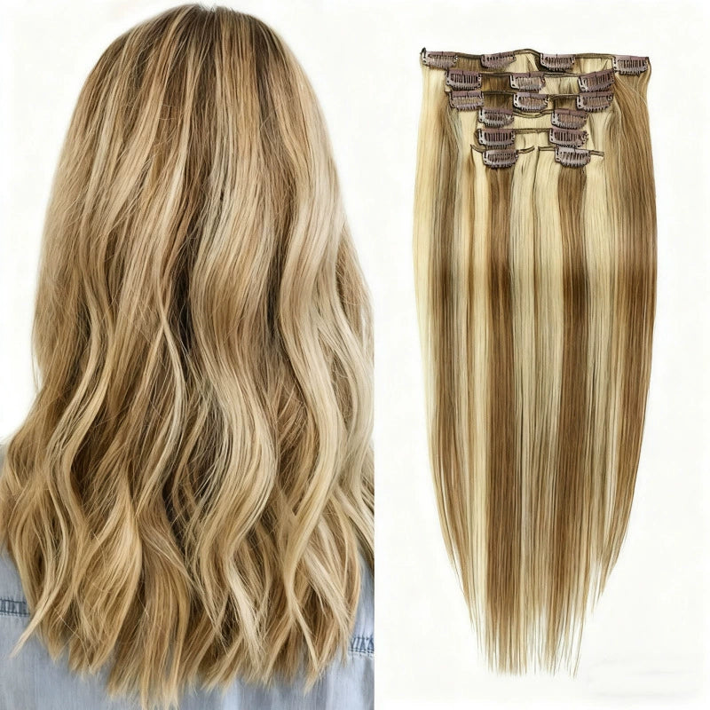 Golden Blonde Highlights / Classic Clip-Ins (100g-120g)(#8/613) - ElevateHealthTech
