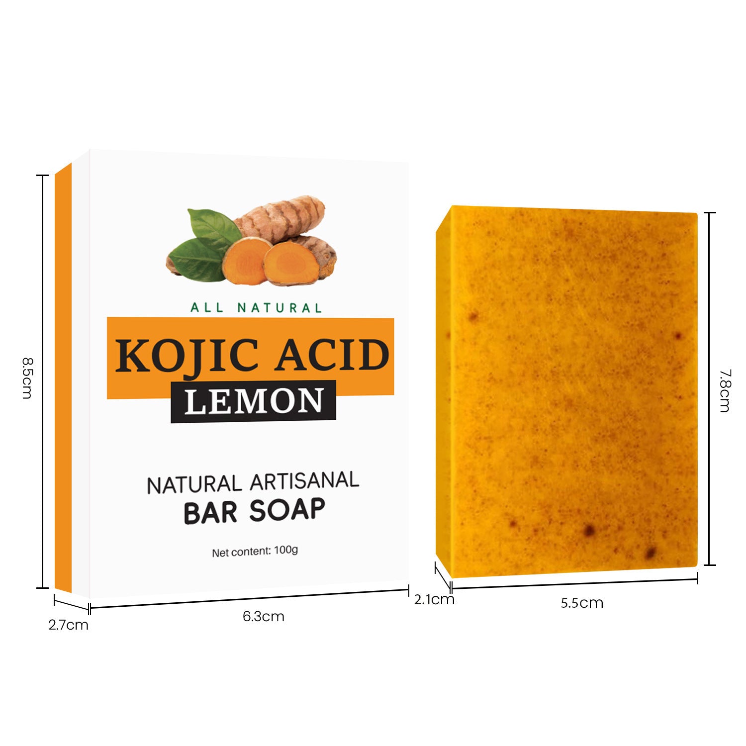 Lemon Turmeric Kojic Acid Soap – Brightening Face & Body Bar | Natural Skincare - ElevateHealthTech