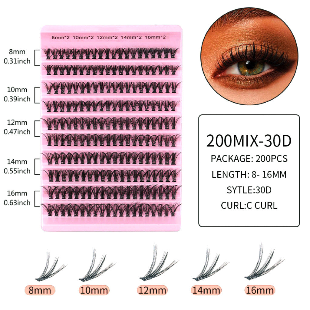 Fluffy DIY Lash Cluster Refill Tray – 200 Wispy Eyelash Clusters (8–16mm C Curl) - ElevateHealthTech