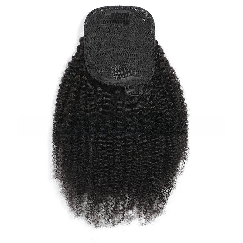 Natural black premium Afro Curly  Drawstring Ponytail - ElevateHealthTech