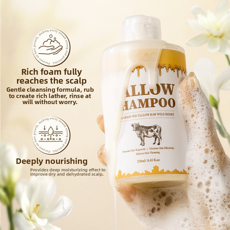 Beef Tallow Moisturizing Shampoo – Deep Hydration & Frizz Control Hair Cleanser (250ml)