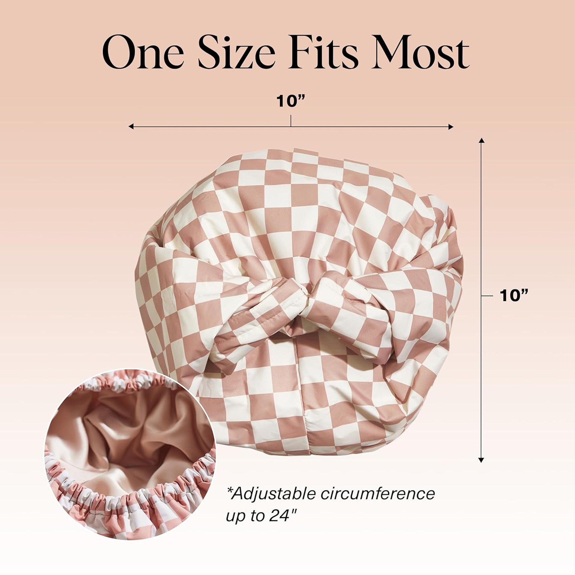 Checker Shower Cap – Waterproof & Reusable - ElevateHealthTech