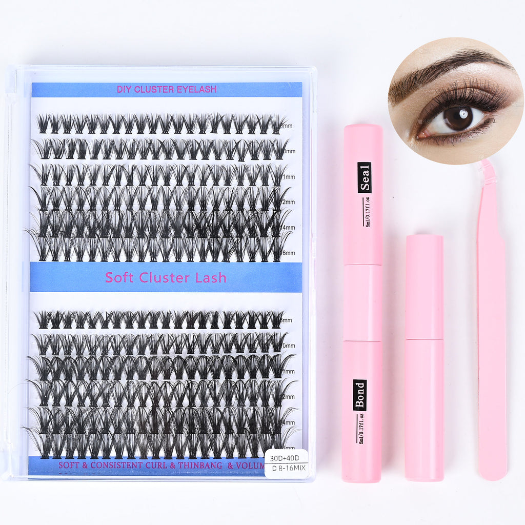 DIY Cluster Lash Extensions Kit – Natural Wispy Volume Lashes (8-16mm) - ElevateHealthTech