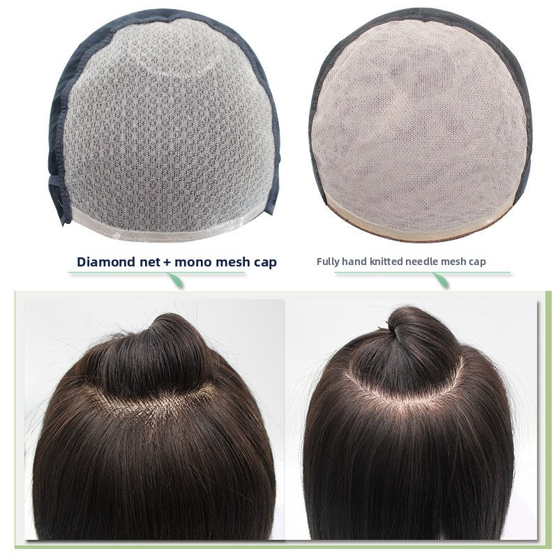 Real Hair Full Hand-Woven Double Needle Head Cover - ElevateHealthTech