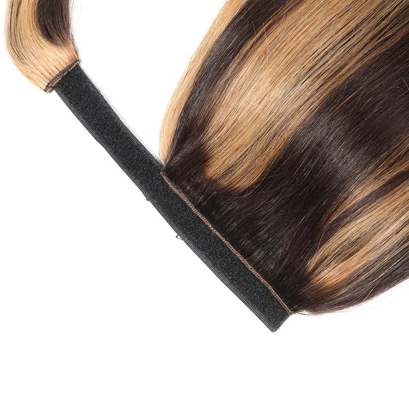 Dark Brown Balayage premium ponytail(#p4/27)(75g-100g) - ElevateHealthTech