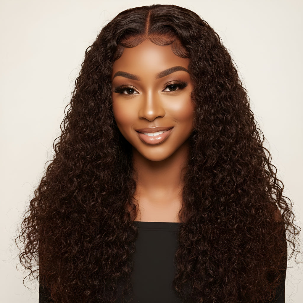 Espresso Brown Premium Deep Wave HD Lace Front Human Hair Wig 9x6 - ElevateHealthTech
