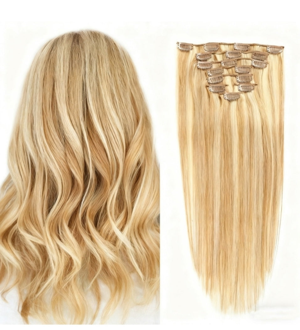 Champagne Bronde Highlights / Classic Clip-Ins (100g-120g)(#18/613) - ElevateHealthTech