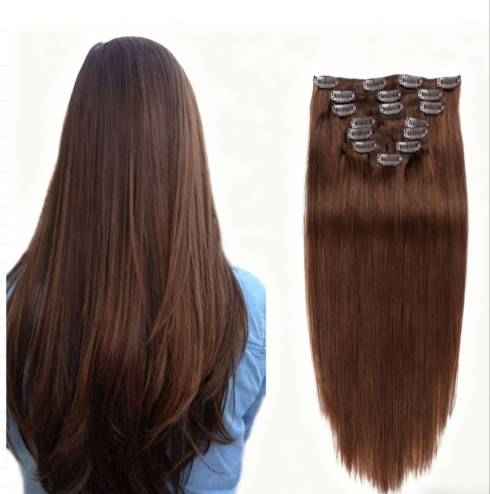 Chocolate Brown /  Classic Clip-Ins (100g-120g)(#4 ) - ElevateHealthTech