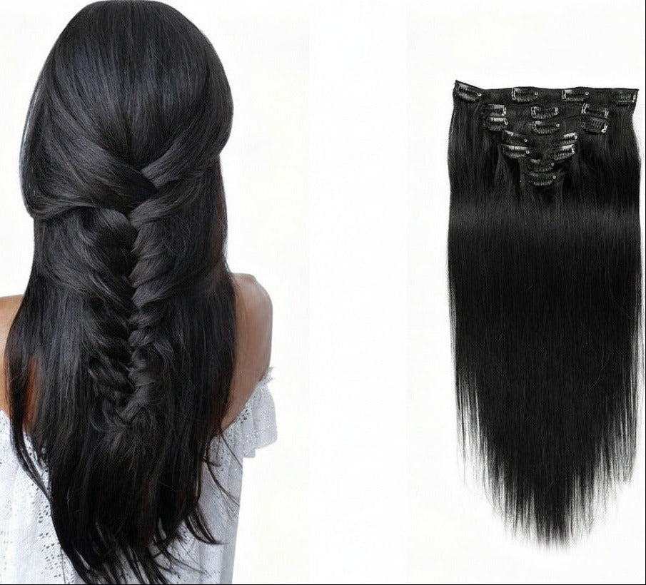 Jet Black /  Classic Clip-Ins (100g-120g)(#1) - ElevateHealthTech