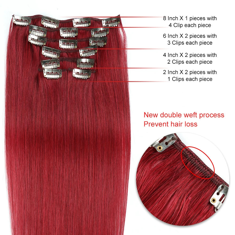 Scarlet Red /  Classic Clip-Ins (100g-120g)(#bug) - ElevateHealthTech