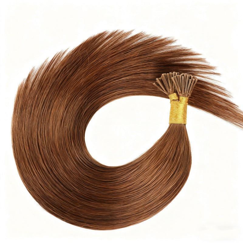 LIght Brown Premium I-tip Hair extensions 50g(#6) - ElevateHealthTech