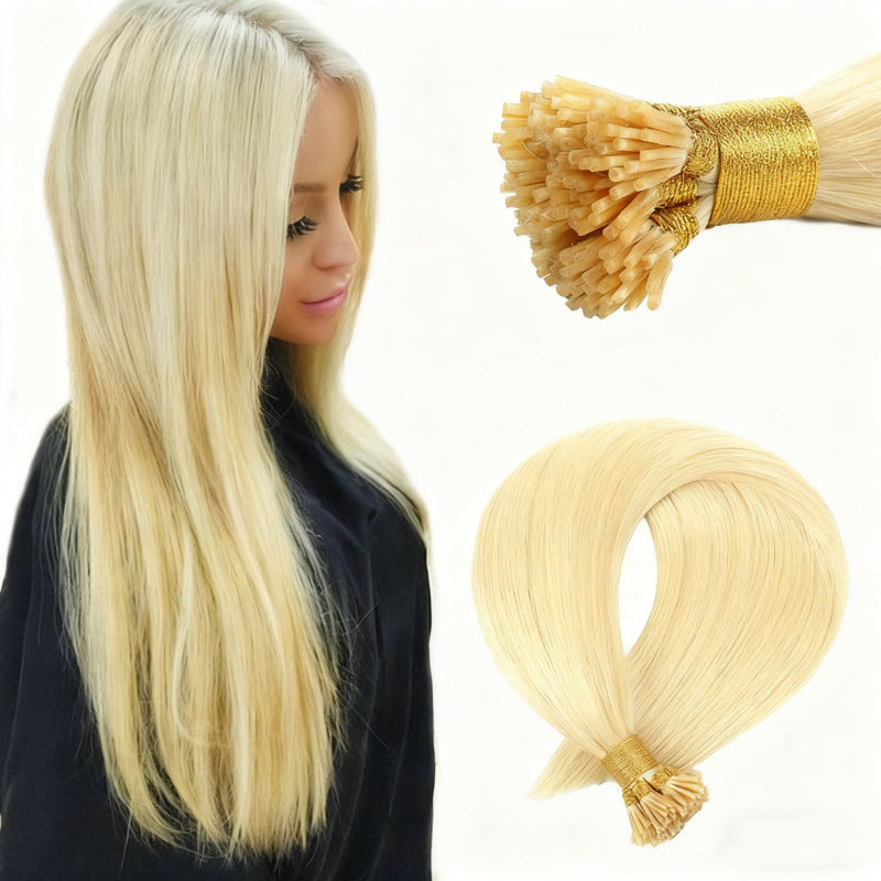 Yellowish Blonde Premium I-tip Hair Extensions 50g(#613) - ElevateHealthTech