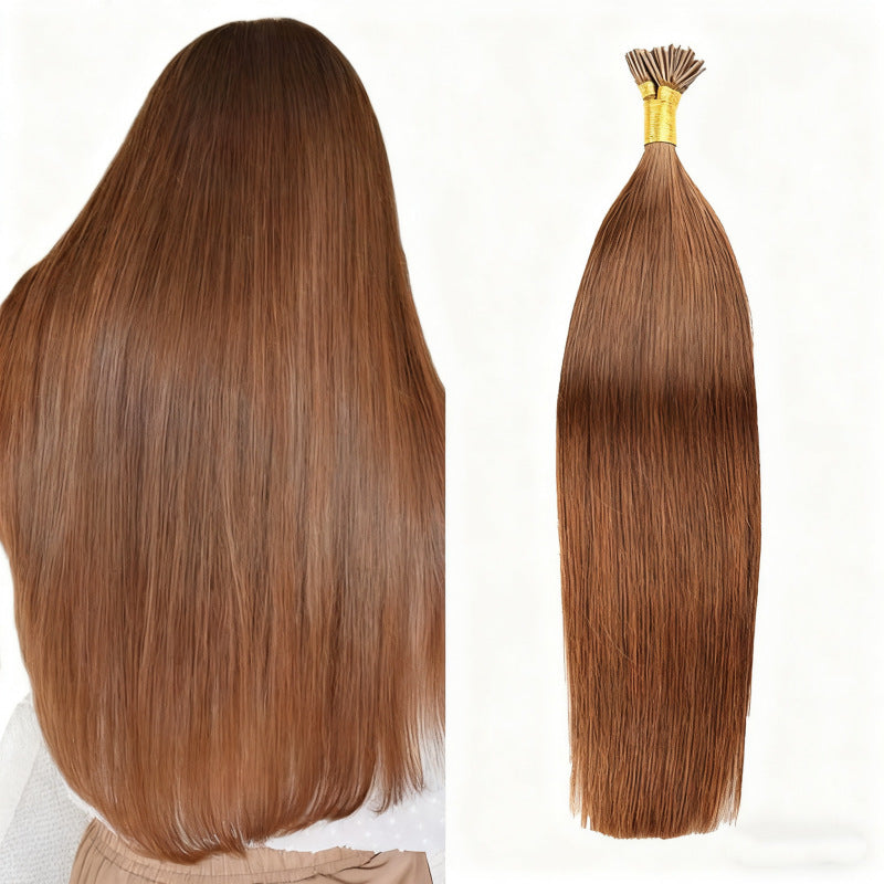 LIght Brown Premium I-tip Hair extensions 50g(#6) - ElevateHealthTech