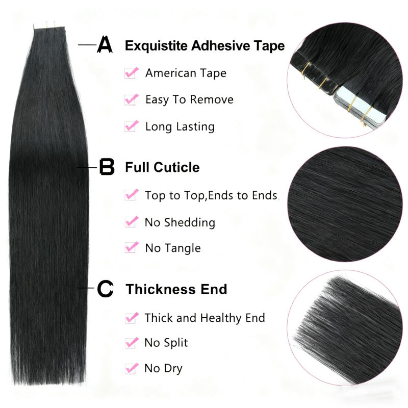 Jet Black/Tape-Ins 50g (#1) - ElevateHealthTech