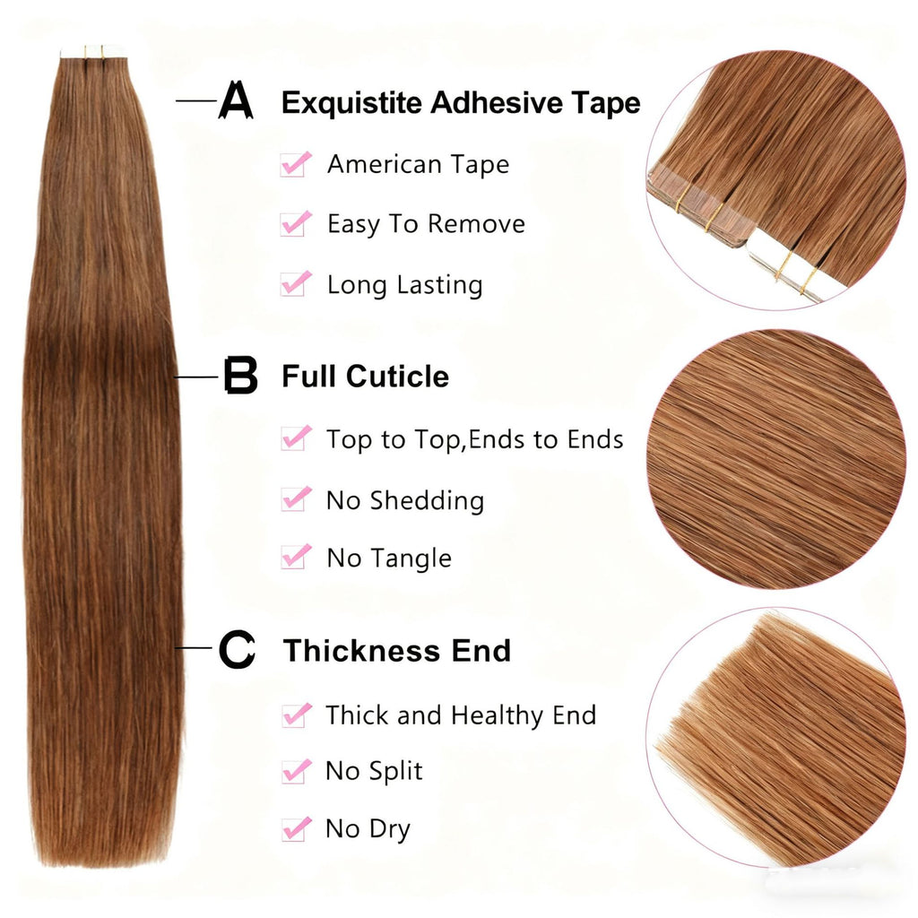 Light Brown / Tape-Ins 50g(#6) - ElevateHealthTech