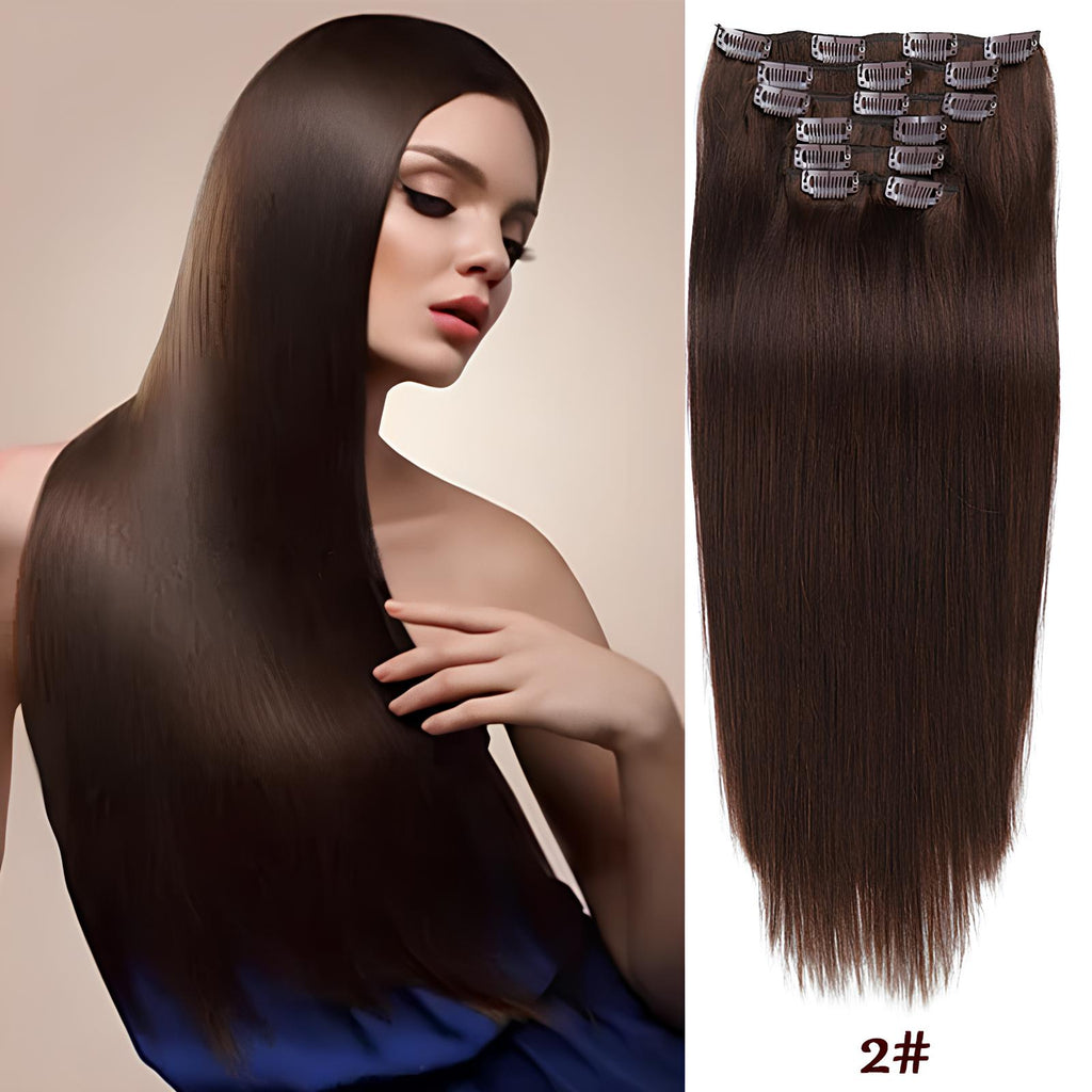 Dark Brown / Classic Clip-Ins(100g-120g) (#2) - ElevateHealthTech