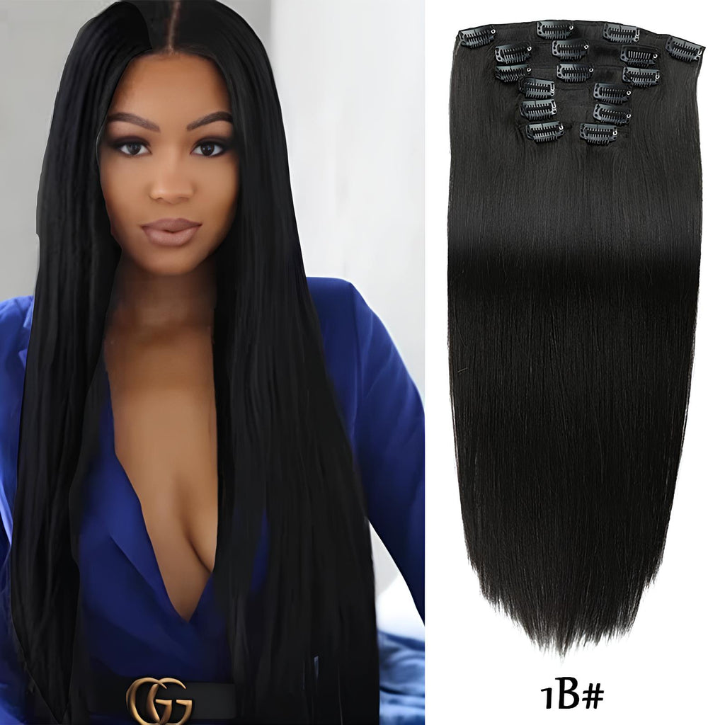 Natural Black /  Classic Clip-Ins (100g-120g) (1B) - ElevateHealthTech