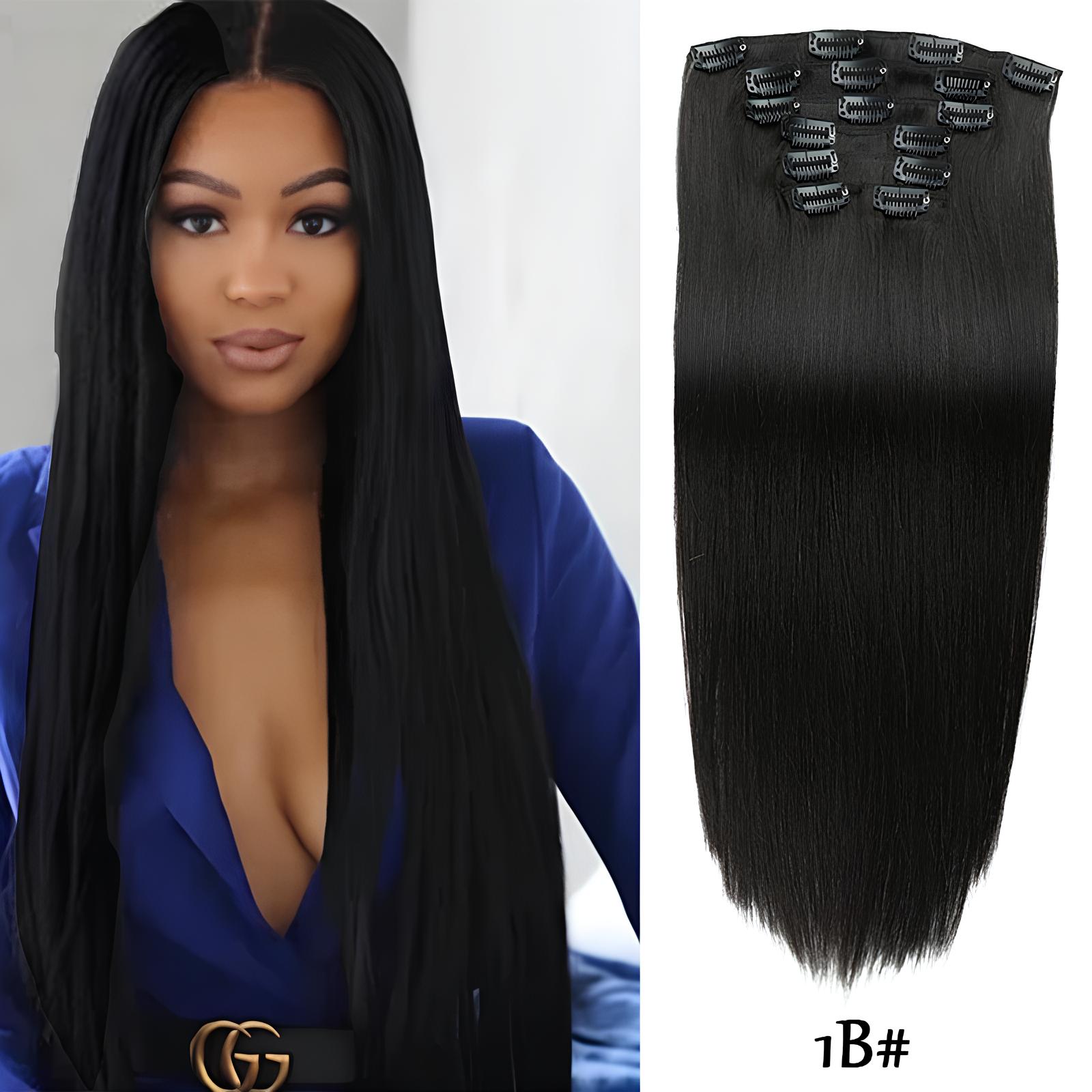 Natural Black /  Classic Clip-Ins (100g-120g) (1B) - ElevateHealthTech