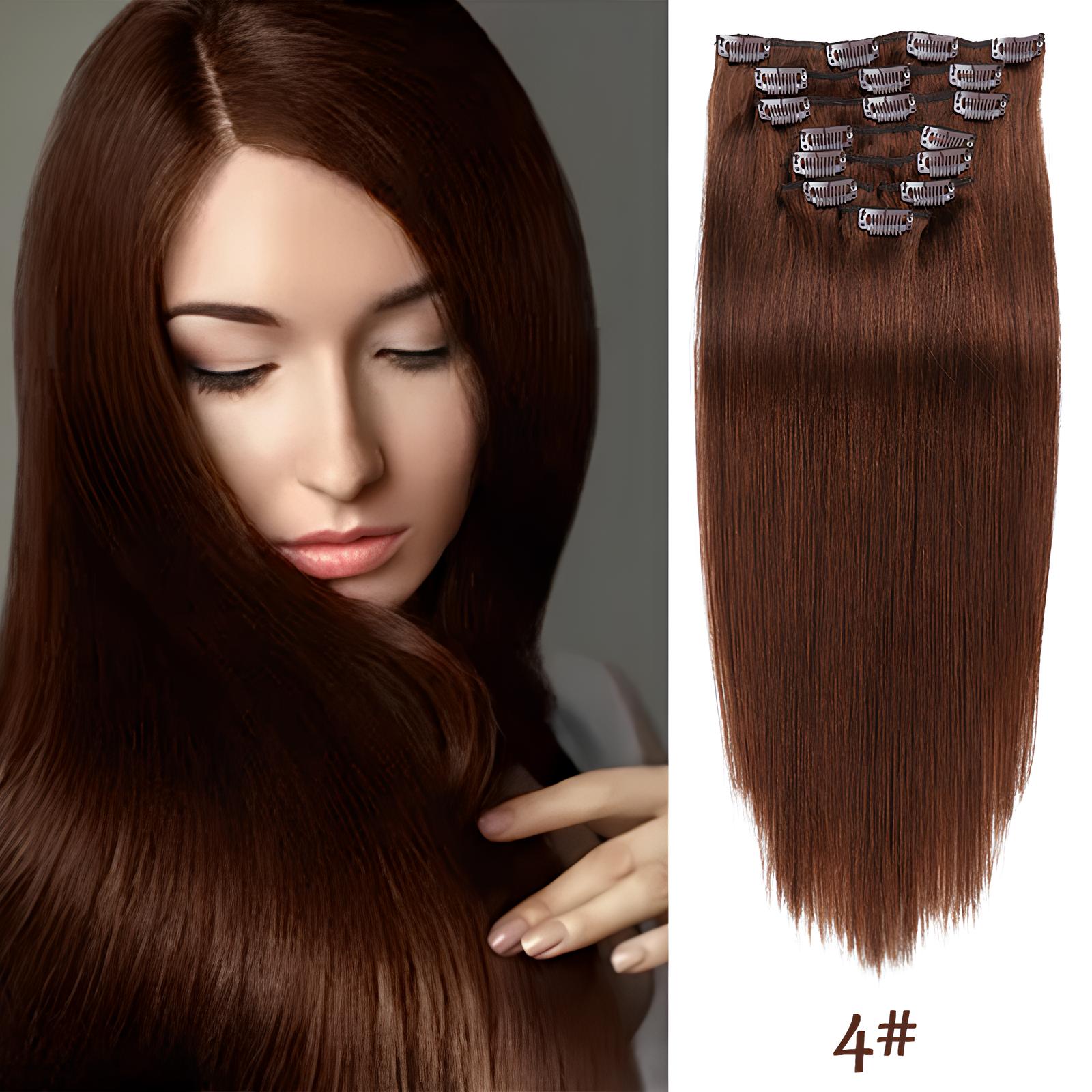 Chocolate Brown /  Classic Clip-Ins (100g-120g)(#4 ) - ElevateHealthTech