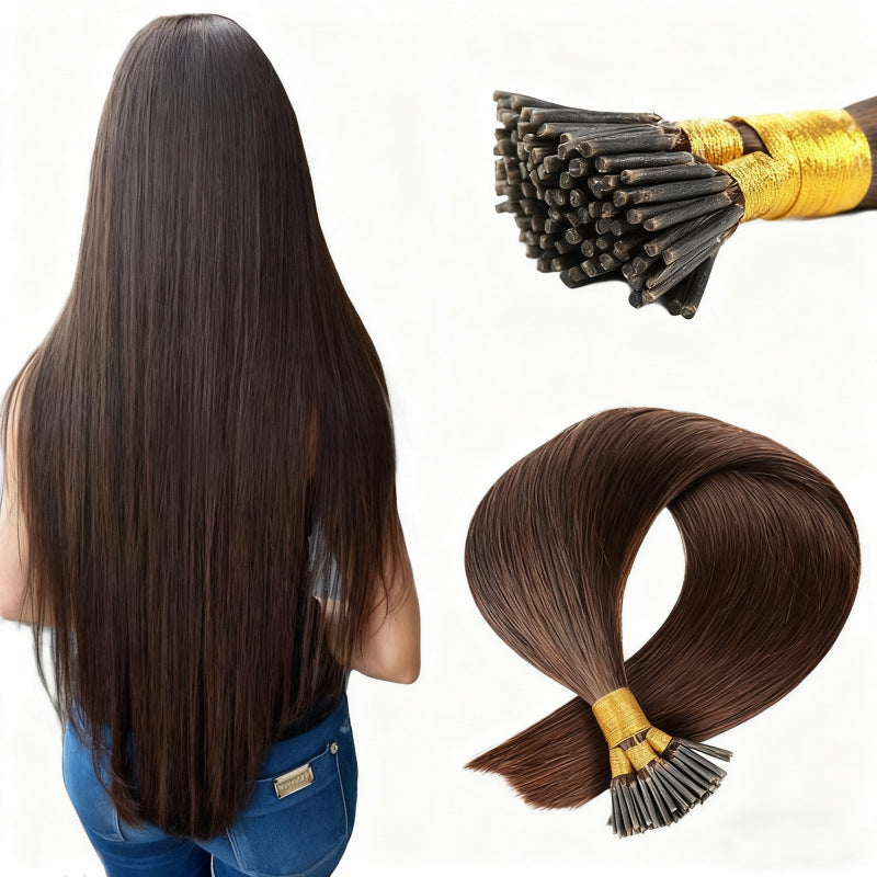 Dark Brown Premium I-tip Hair Extensions 50g(#2) - ElevateHealthTech