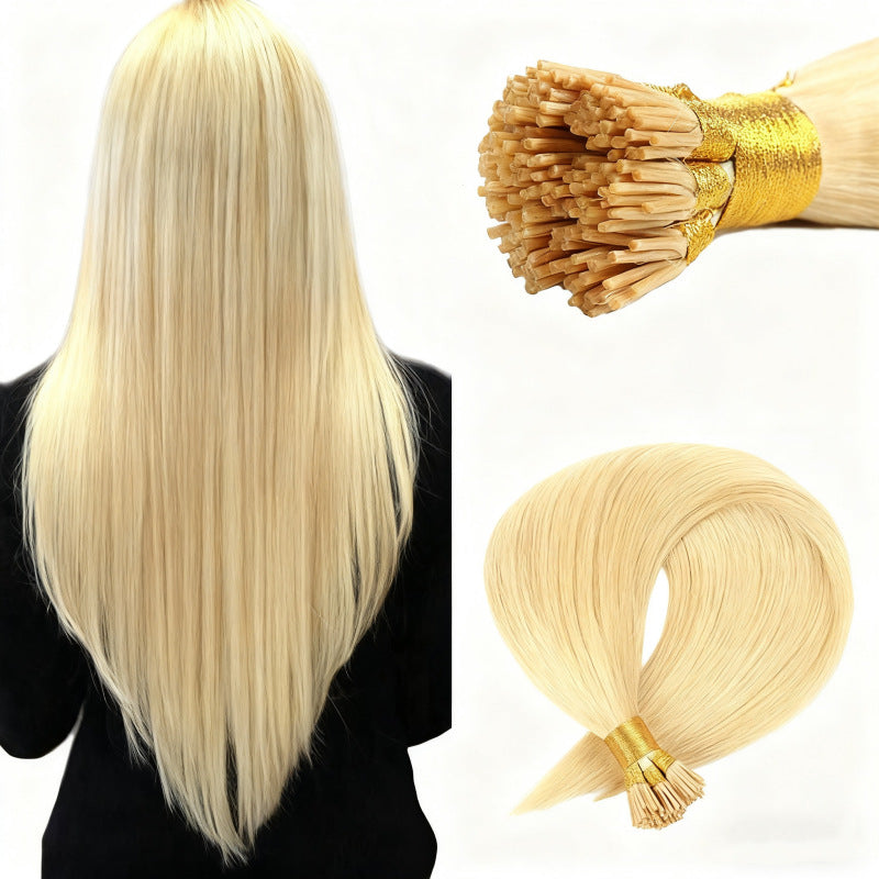Platinum Blonde Premium I-tip Hair Extensions 50g(#24) - ElevateHealthTech