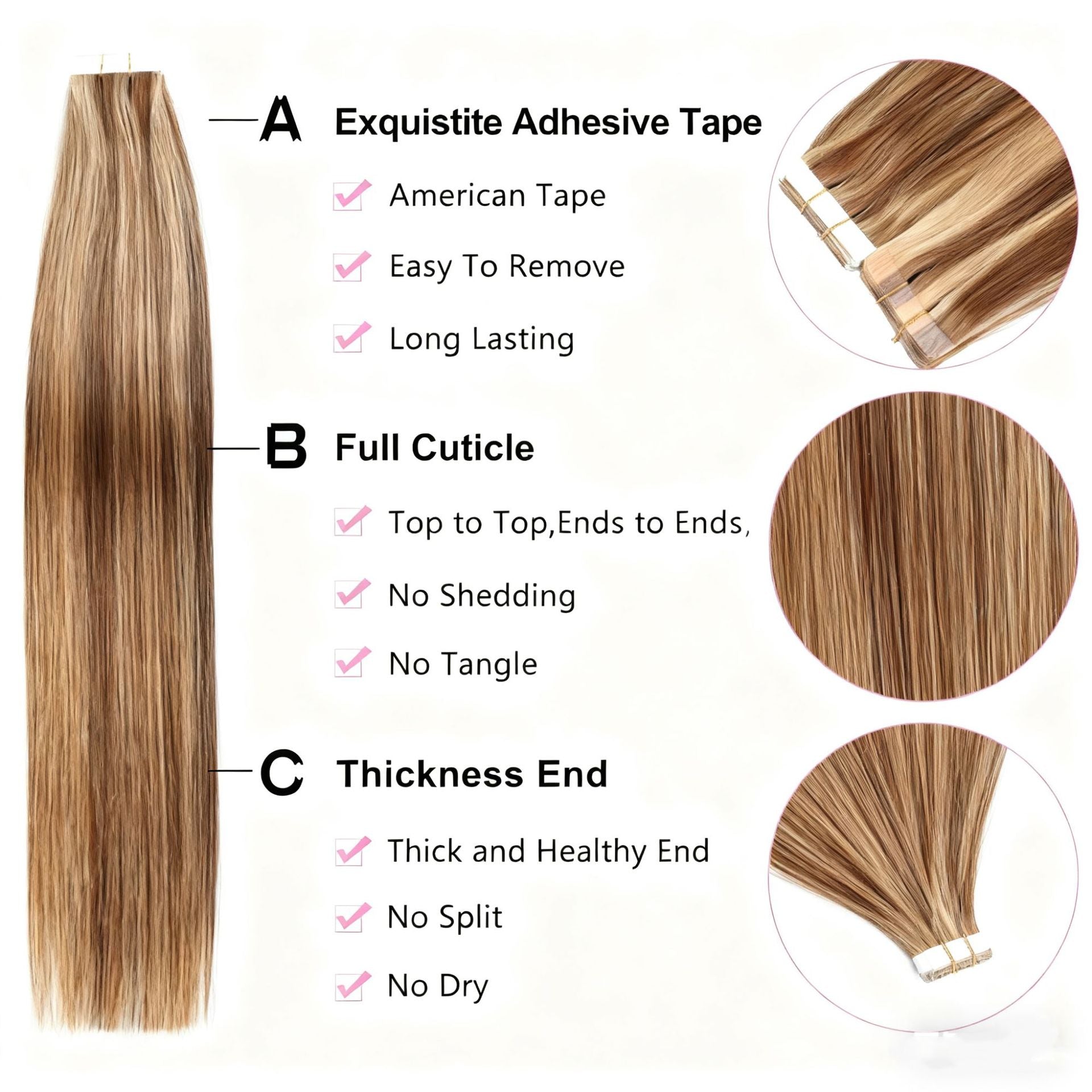 Chocolate Brown Balayage / Tape-Ins 50g(#4-27) - ElevateHealthTech