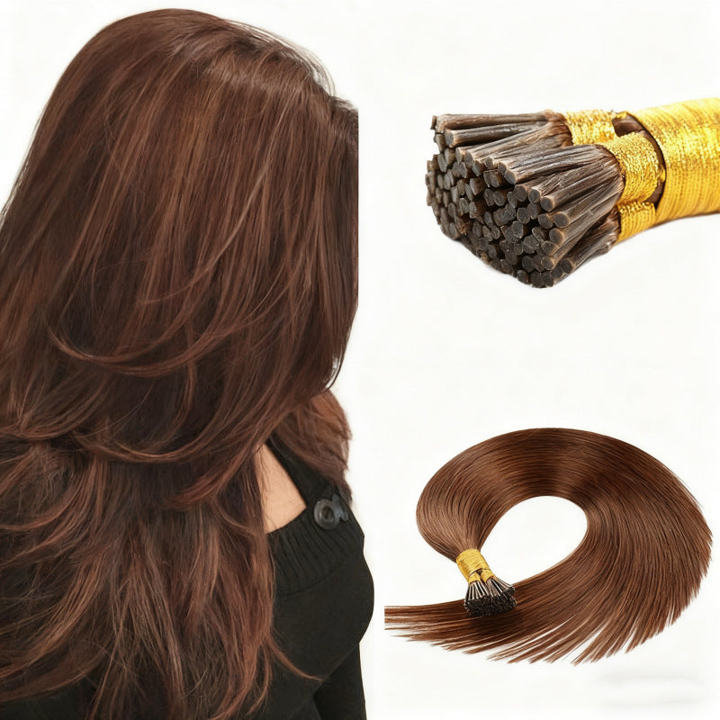 Chocolate Brown Premium I-tip Hair Extensions 50g(#4) - ElevateHealthTech