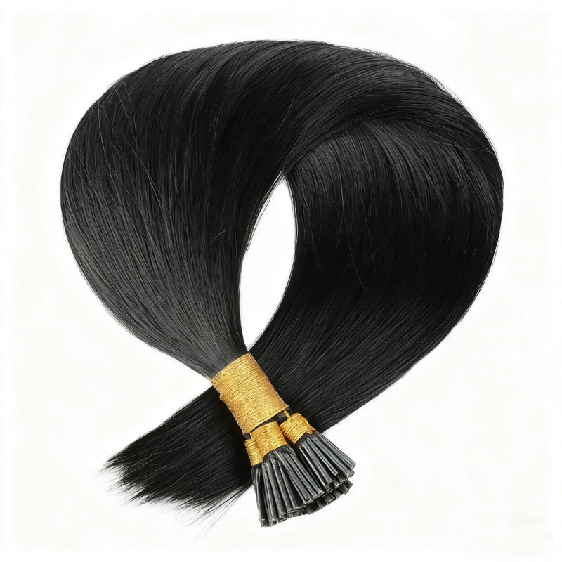 Black Premium I-Tip hair extensions 50g(#1) - ElevateHealthTech